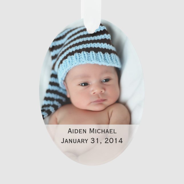 Personalisiertes Baby-Foto-Ornament Ornament (Vorderseite)