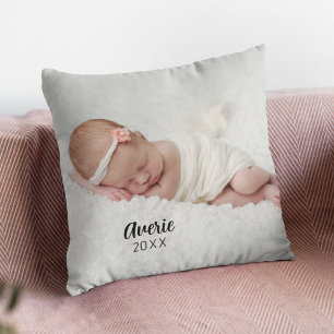 Personalisiertes Baby-Foto-Porträt 2-seitig Kissen