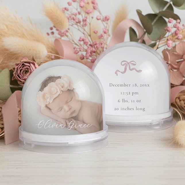 Personalisiertes Baby-Foto und Geburtsstunde Schneekugeln (Von Creator hochgeladen)