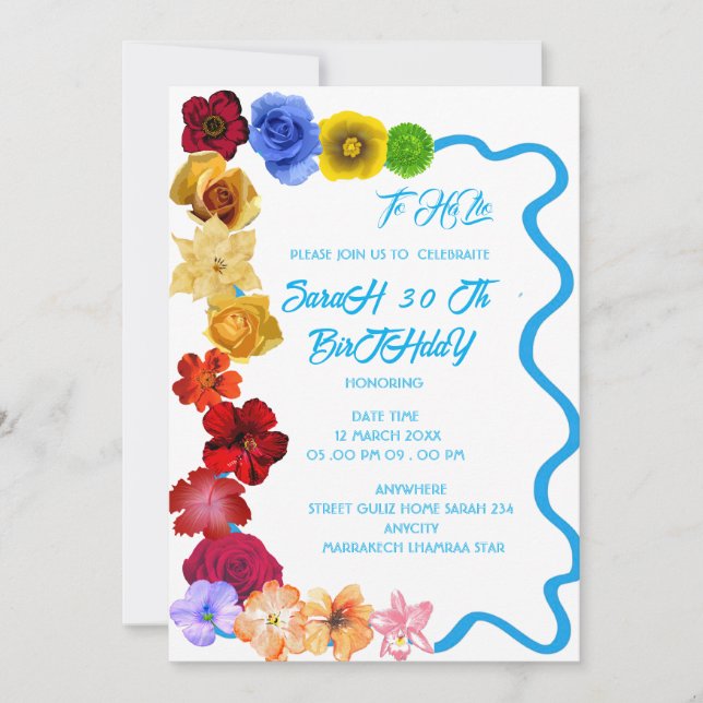 Personalisiertes Baby-Geschenk Neue Geboren Alle B Einladung (Vorderseite)