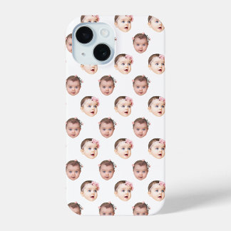 Personalisiertes Baby-Gesicht 2 Fotos Weiß Case-Mate iPhone Hülle