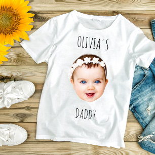 Personalisiertes Baby-Gesicht New Vatertag Geschen T-Shirt
