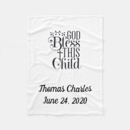 Personalisiertes Baby, Gott segne dieses Kind Fleecedecke