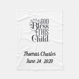 Personalisiertes Baby, Gott segne dieses Kind Fleecedecke