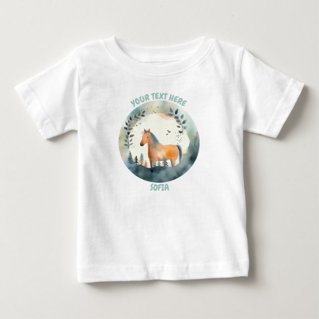 Personalisiertes Baby Horse T-Shirt (Vorderseite)