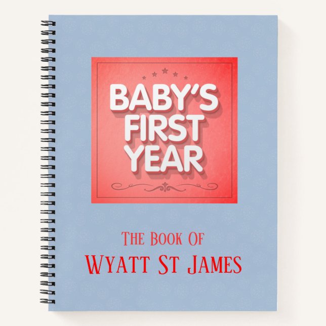 Personalisiertes Baby im ersten Jahr Notizbuch (Vorderseite)