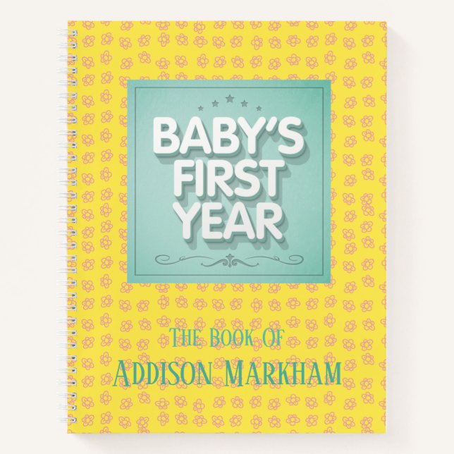 Personalisiertes Baby im ersten Jahr Notizbuch (Vorderseite)