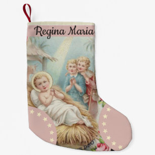 Personalisiertes Baby Jesus in den Krippen-Mädche Kleiner Weihnachtsstrumpf