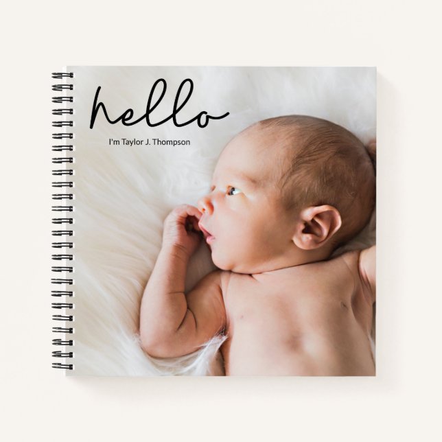 Personalisiertes Baby Journal mit Foto und Name Notizbuch (Vorderseite)