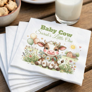 Personalisiertes Baby-Kuh-Baby-Shower-Einladungssc Serviette