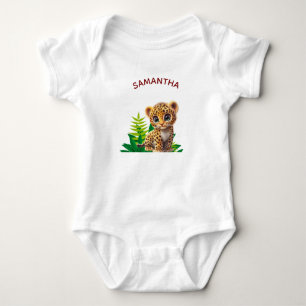 Personalisiertes Baby-Leoparden-Body Dschungel-Ges Baby Strampler
