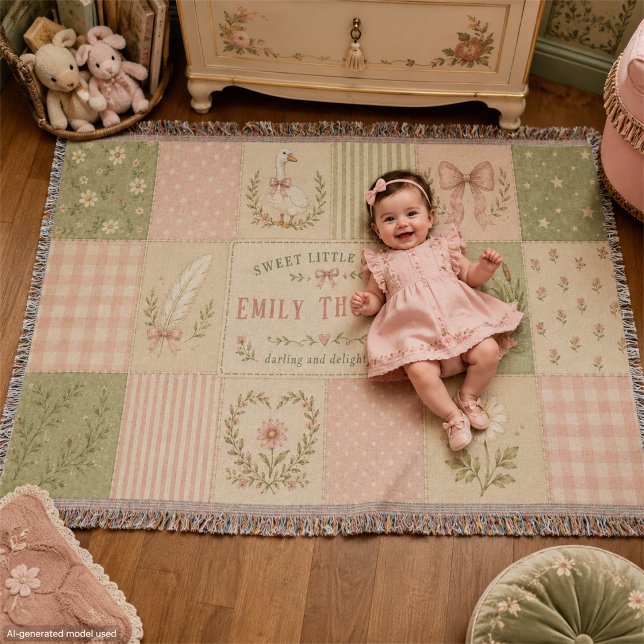 Personalisiertes Baby-Mädchen-Alberne-Gans-Patchwo Decke (Von Creator hochgeladen)