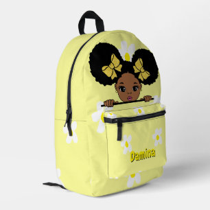 Personalisiertes Baby Mädchen Gelb Bedruckter Rucksack