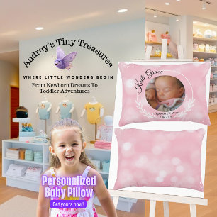 Personalisiertes Baby-Mädchen-Kissen Dekokissen