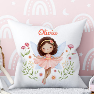 Personalisiertes Baby-Mädchen-Kissen mit Feenmotiv Kissen