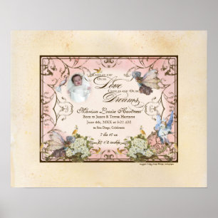 Personalisiertes Baby Mädchen - Verzauberte Feenpr Poster