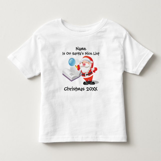 Personalisiertes Baby oder Kleinkind Weihnachten T-shirt (Vorderseite)