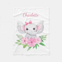 Personalisiertes Baby Pink Elefantengeschenk für B