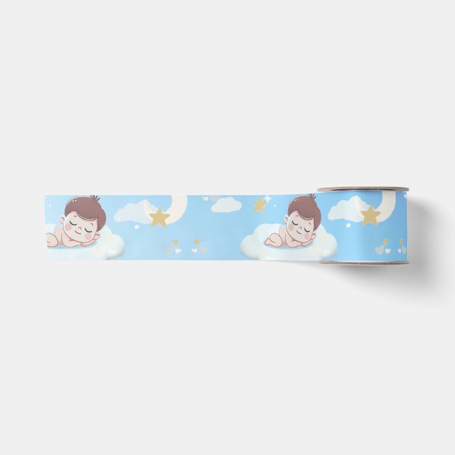** 🌙 Personalisiertes Baby Ribbon - Ein traumhaft Satinband (Vorderseite)