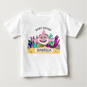 Personalisiertes Baby Shark Baby T-shirt
