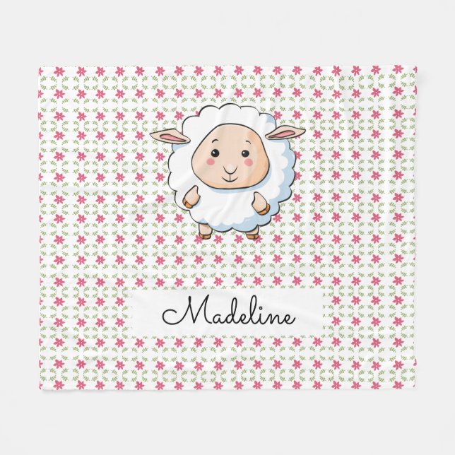 Personalisiertes Baby Sheep Fleecedecke (Vorderseite (Horizontal))