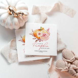 Personalisiertes Baby-Shower für Mädchen mit Kürbi Serviette