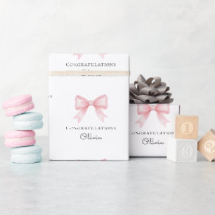 Personalisiertes Baby-Shower-Geschenk mit rosa Sch Geschenkpapier