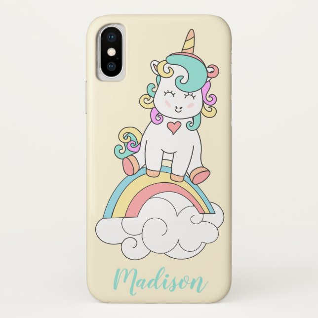 Personalisiertes Baby Unicorn, Rainbow Cell Case (Rückseite)