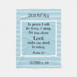 Personalisiertes Baby, w Nachtgebet (Psalm 4:8) Fleecedecke