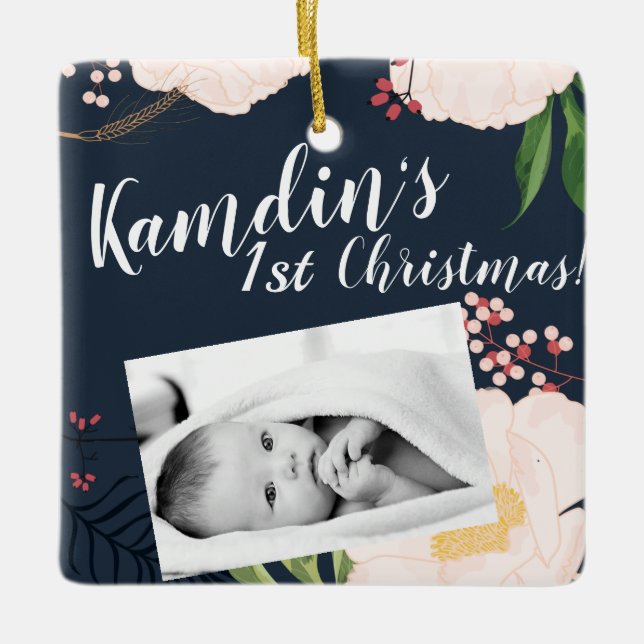 Personalisiertes Baby XMAS Ornament Baby Pink Cosm (Vorderseite)
