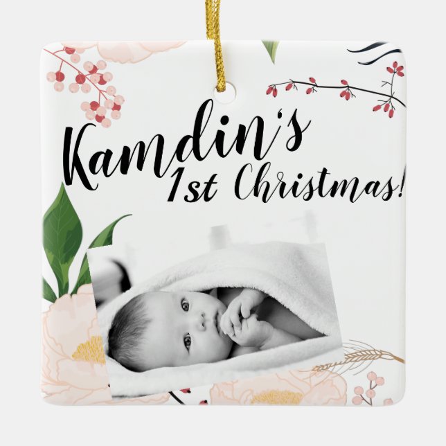 Personalisiertes Baby XMAS Ornament Baby Pink Cosm (Vorderseite)