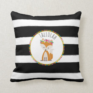 Personalisiertes Babyfox-Streifen-Kissen Kissen