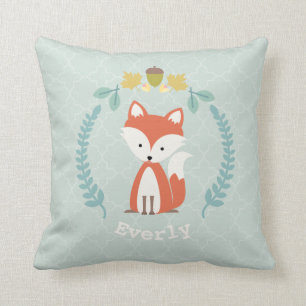Personalisiertes BabyFoxwreath-Kissen - Mädchen Kissen