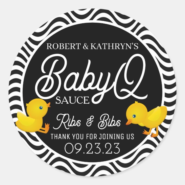 Personalisiertes BabyQ Sauce-Etikett Runder Aufkleber (Vorderseite)