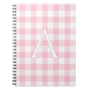Personalisiertes Babyrosa-Gingham-Notizbuch Notizblock