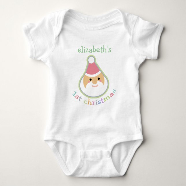 Personalisiertes Baby's First Christmas Baby Strampler (Vorderseite)