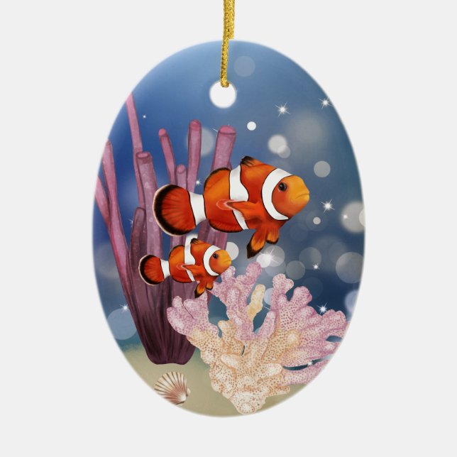 Personalisiertes Baby's First Christmas Clown Fisc Keramik Ornament (Vorne)