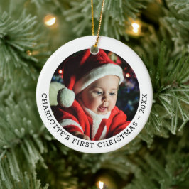 Personalisiertes Baby's First Christmas Foto Templ Keramik Ornament