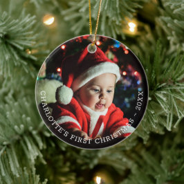 Personalisiertes Baby's First Christmas Foto Templ Keramik Ornament