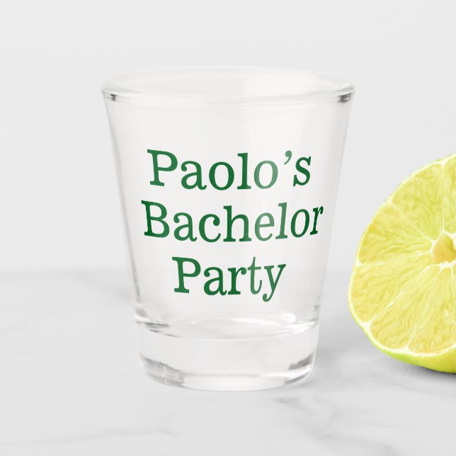 Personalisiertes Bachelor-Geschenkglas Schnapsglas (Vorderseite)