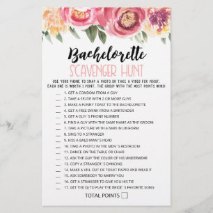Personalisiertes Bachelorette Scavenger Jagdspiel