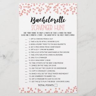Personalisiertes Bachelorette Scavenger Jagdspiel