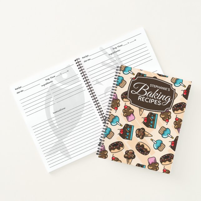 Personalisiertes Backdessert Familienrezepte Notizbuch (Innenseite)