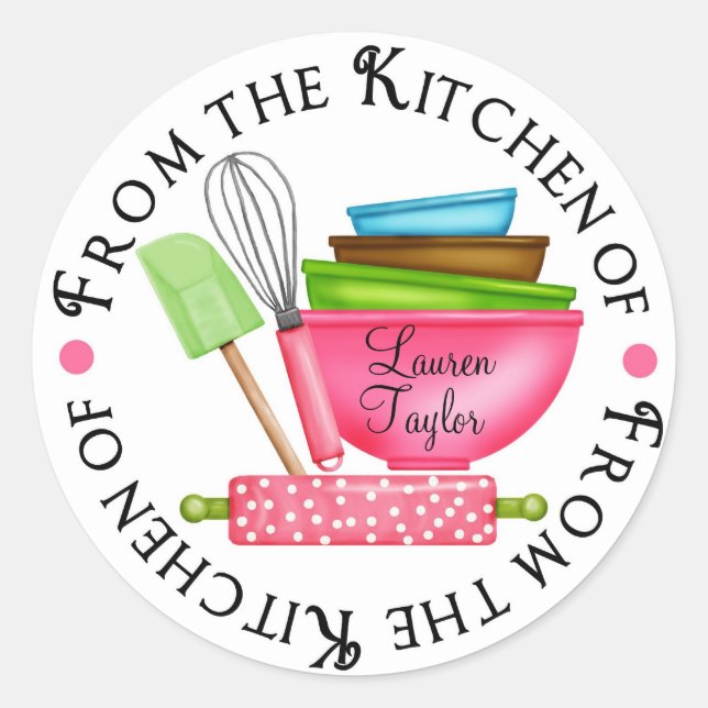 Personalisiertes Backen Kochen Kochen Sticker (Vorderseite)