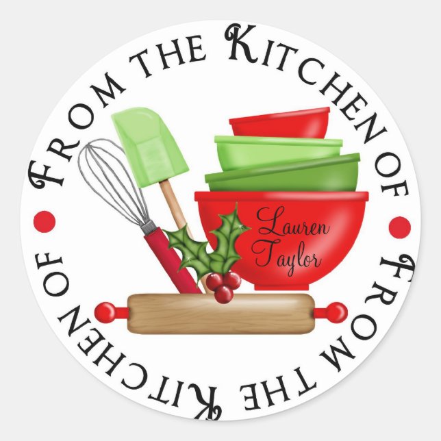 Personalisiertes Backen Kochen Kochen Sticker (Vorderseite)