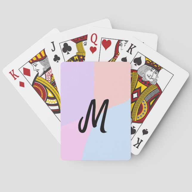 personalisiertes Backen mit einfachem monogramm Lo Spielkarten (Rückseite)