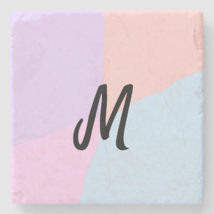 personalisiertes Backen mit einfachem monogramm Lo Steinuntersetzer
