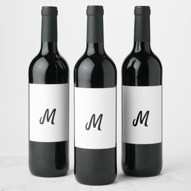 personalisiertes Backen mit einfachem monogramm Lo Weinetikett (Flaschen)