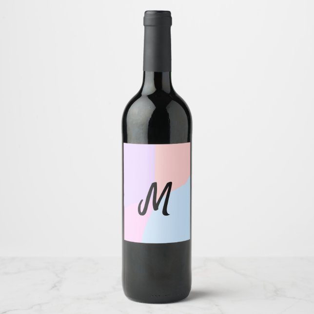 personalisiertes Backen mit einfachem monogramm Lo Weinetikett (Vorderseite)