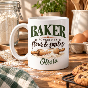 Personalisiertes Bäcker-Mehl & Lächeln Benutzernam Kaffeetasse